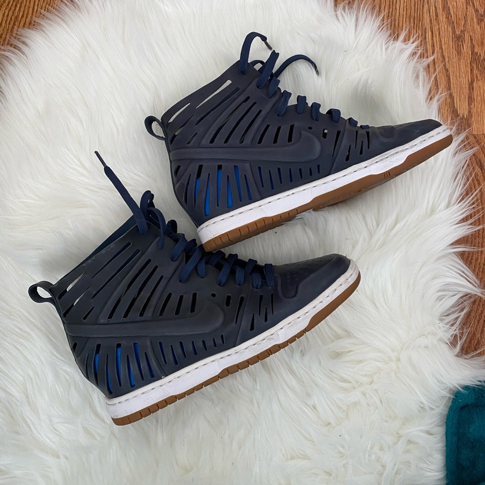 Navy Blue Wedges Transparent Nikes